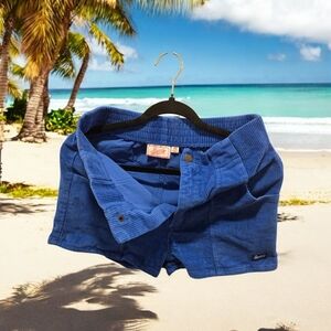 Hammies Women's High Waist Blue Corduroy Shorts